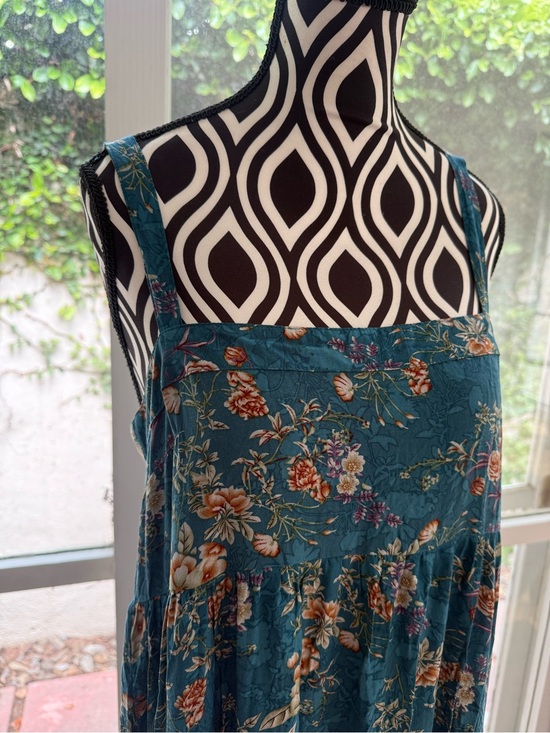 NATURAL LIFE Dresses & Skirts - Natural Life Teal Floral Bobo Maxi with Side Slit